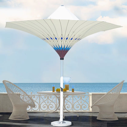 Outdoor UV Resistant Garden Pool Round Tulip Umbrella With Led Parasol For Villa