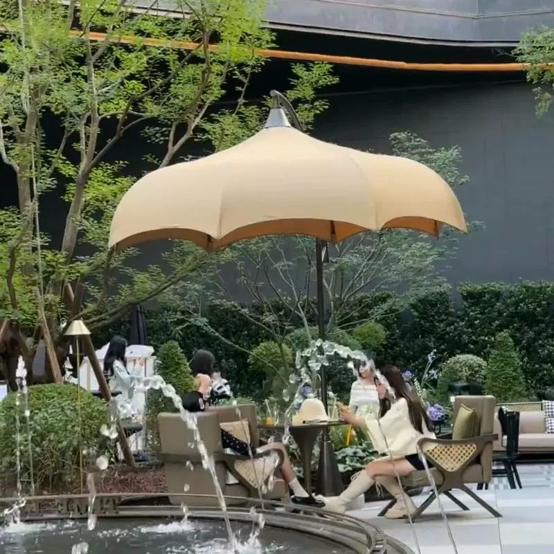 Villa Garden Cafe Restaurant Arc Type Outdoor Roman Umbrella