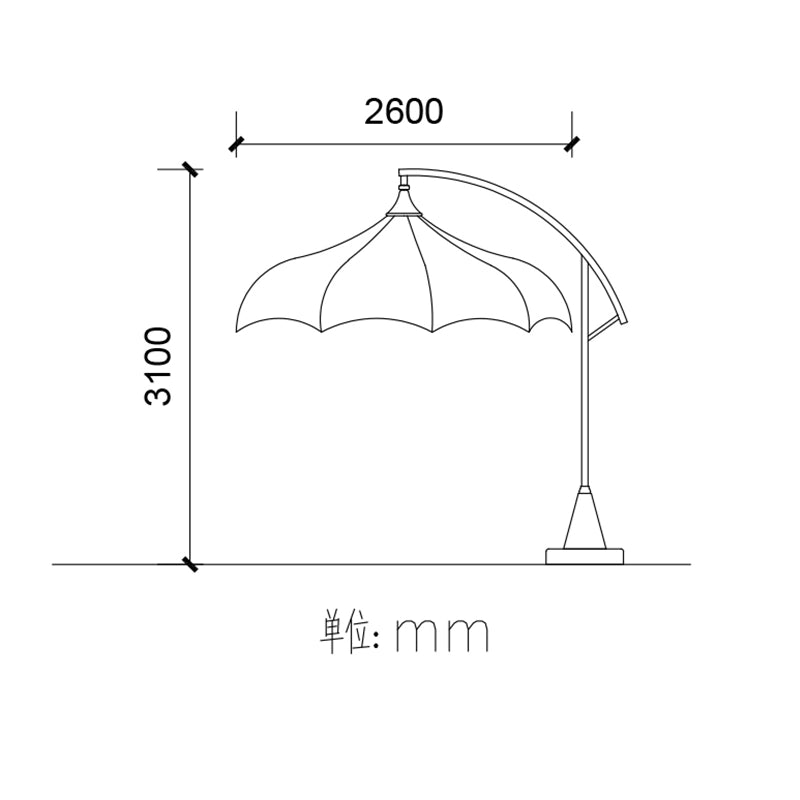 Villa Garden Cafe Restaurant Arc Type Outdoor Roman Umbrella