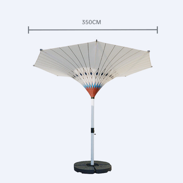 Outdoor UV Resistant Garden Pool Round Tulip Umbrella With Led Parasol For Villa